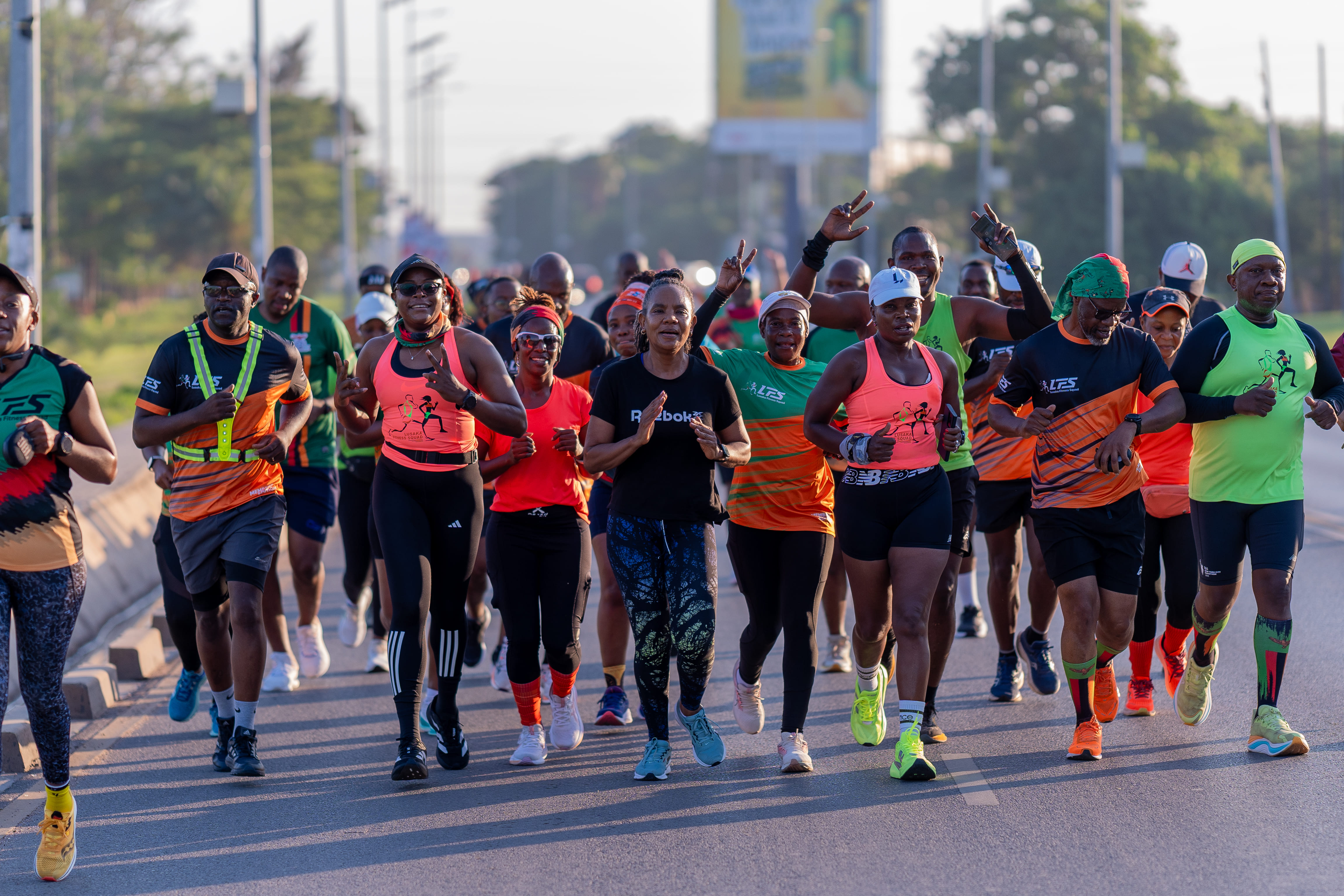 Marathon runners at the start line